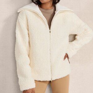 Ann Taylor Haven Well Within Sherpa Jacket Ivory Cream
